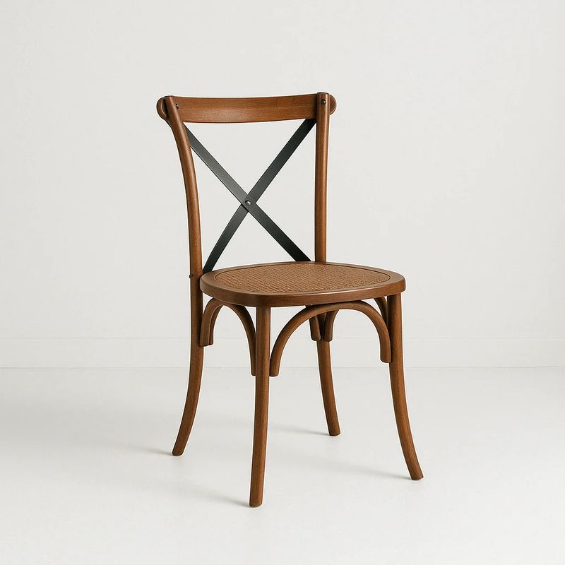 KLIK - Silla Crossback Madera Rattan - Café Vintage