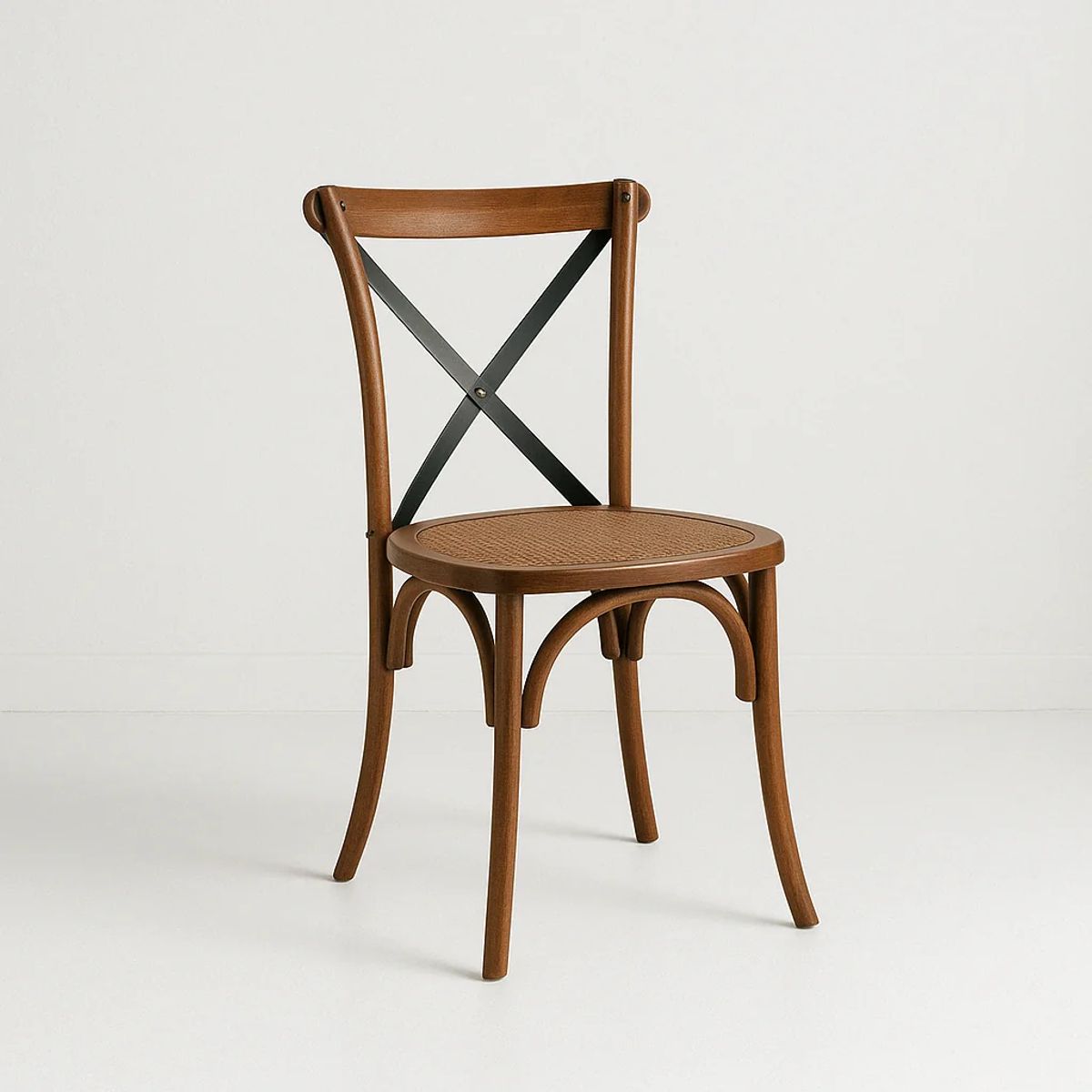 KLIK - Silla Crossback Madera Rattan - Café Vintage