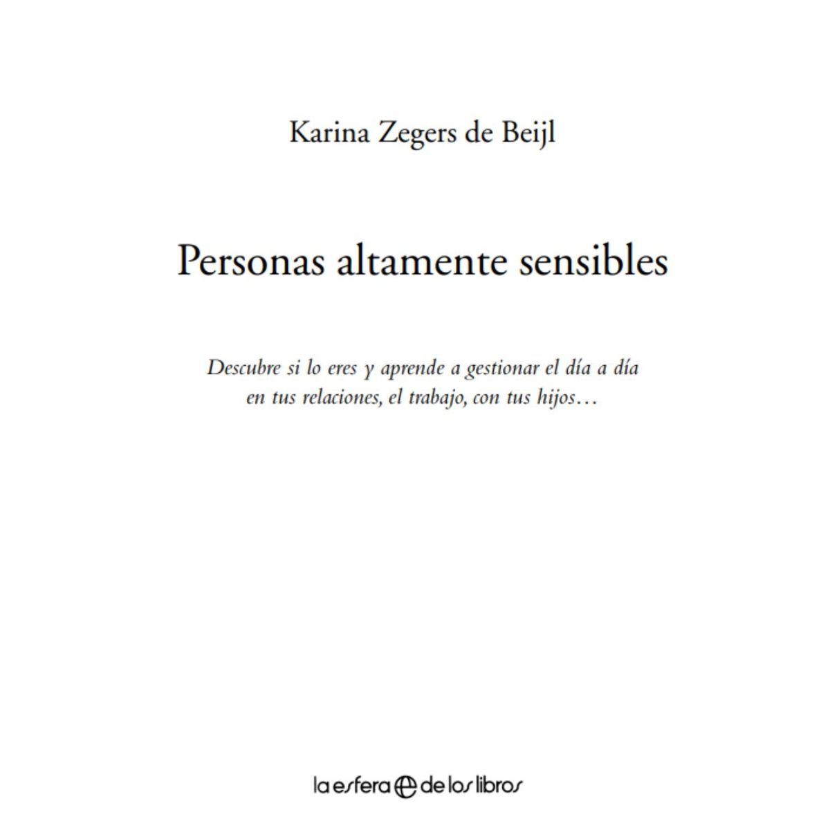 LA ESFERA DE LOS LIBROS - Personas altamente sensibles
