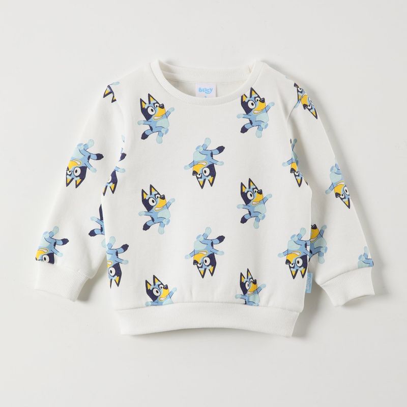 BLUEY - Poleron Cerrado Niño Dancing Blanco Bluey