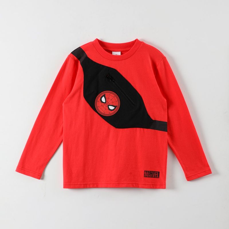 MARVEL - Polera Manga Larga Niño Spiderman Logo Banano Rojo Marvel