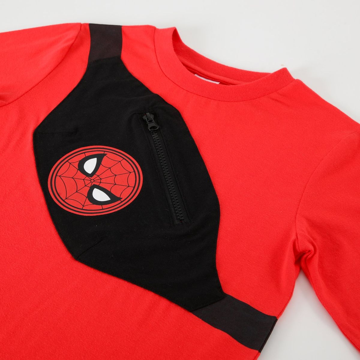 MARVEL - Polera Manga Larga Niño Spiderman Logo Banano Rojo Marvel