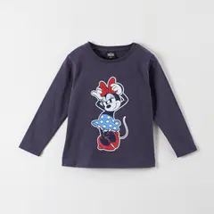 DISNEY - Polera Manga Larga Niña Minnie Ilustración Azul