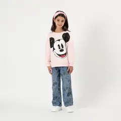 DISNEY - Poleron Cerrado Niña Mickey Happy Rosado