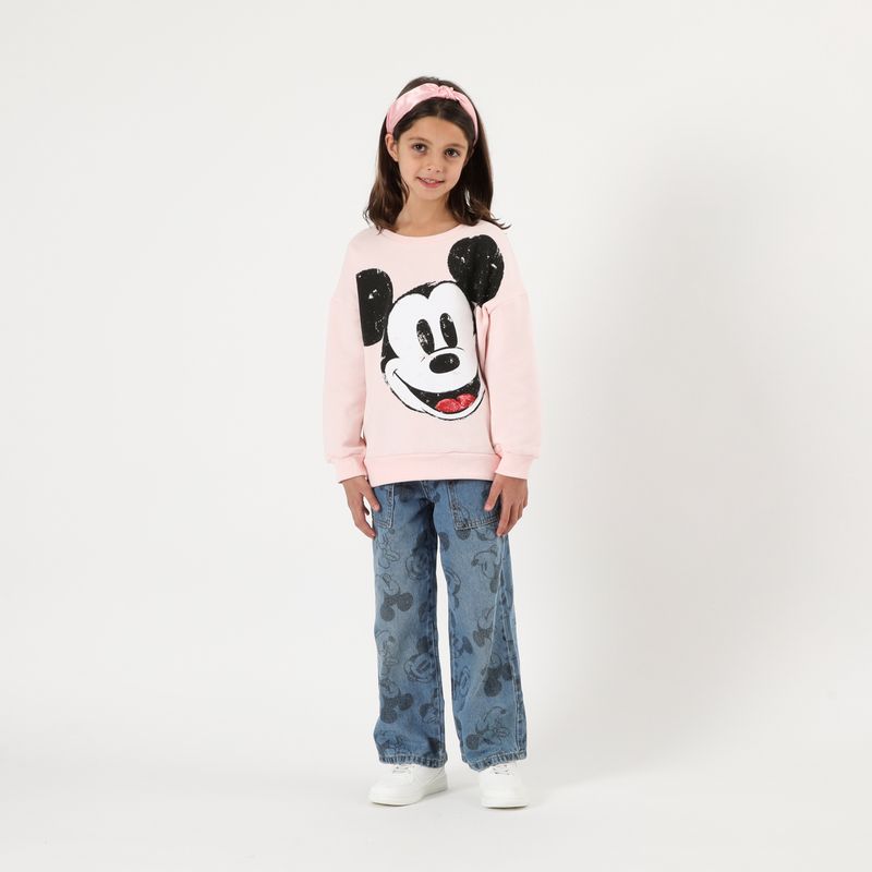DISNEY - Poleron Cerrado Niña Mickey Happy Rosado Disney