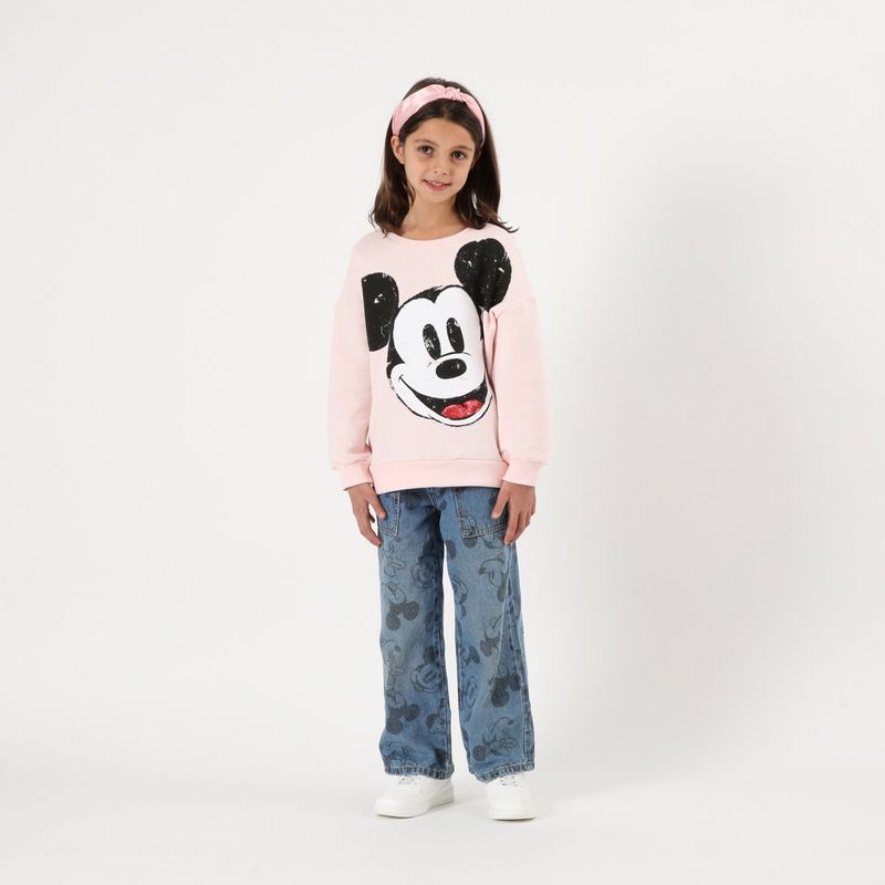 DISNEY - Poleron Cerrado Niña Mickey Happy Rosado Disney