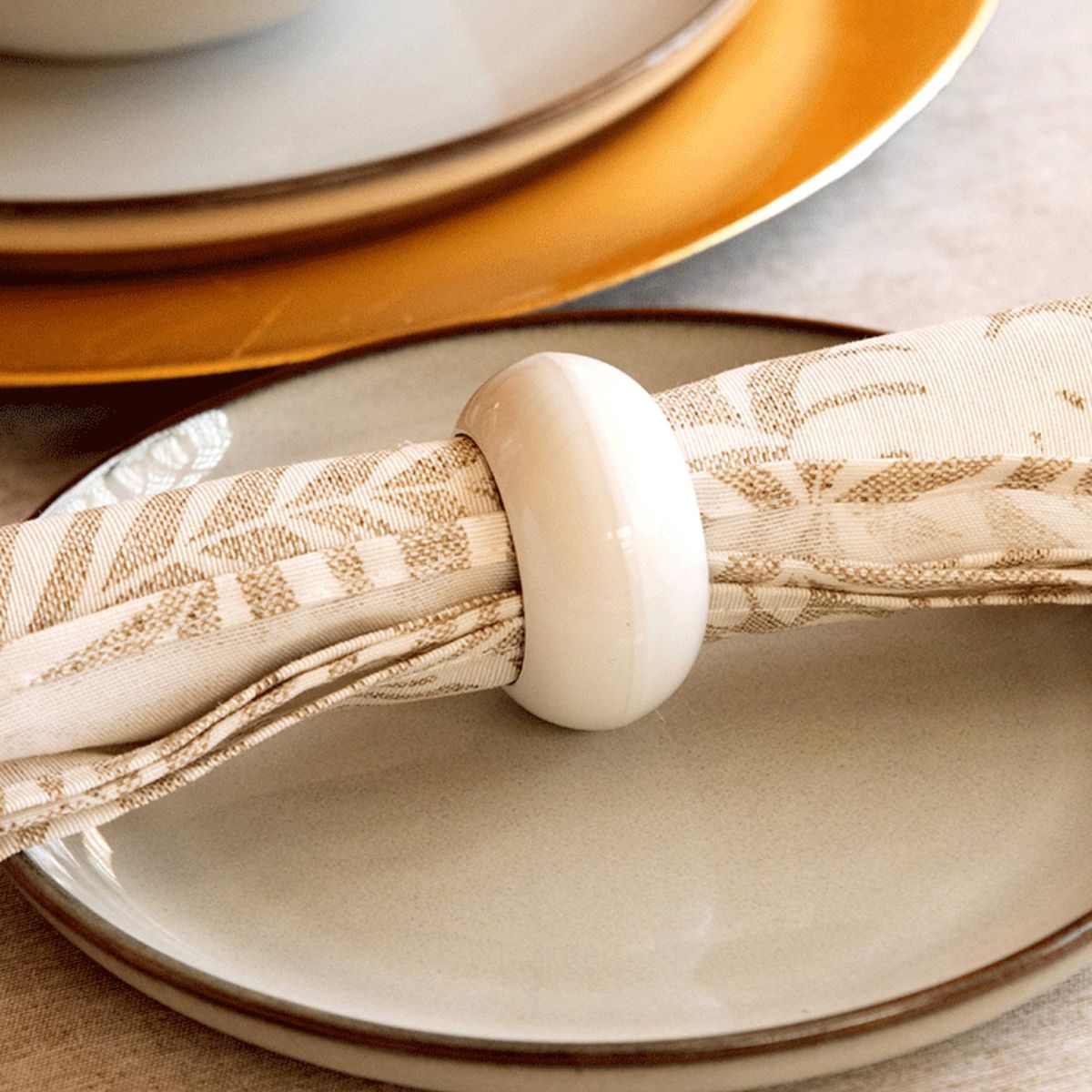 DECO EXPRESS - Set 4 Argollas Servilletas Blanco