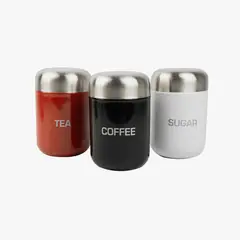 DECO EXPRESS - Set 3 Frascos Organizadores Acero Inoxidable