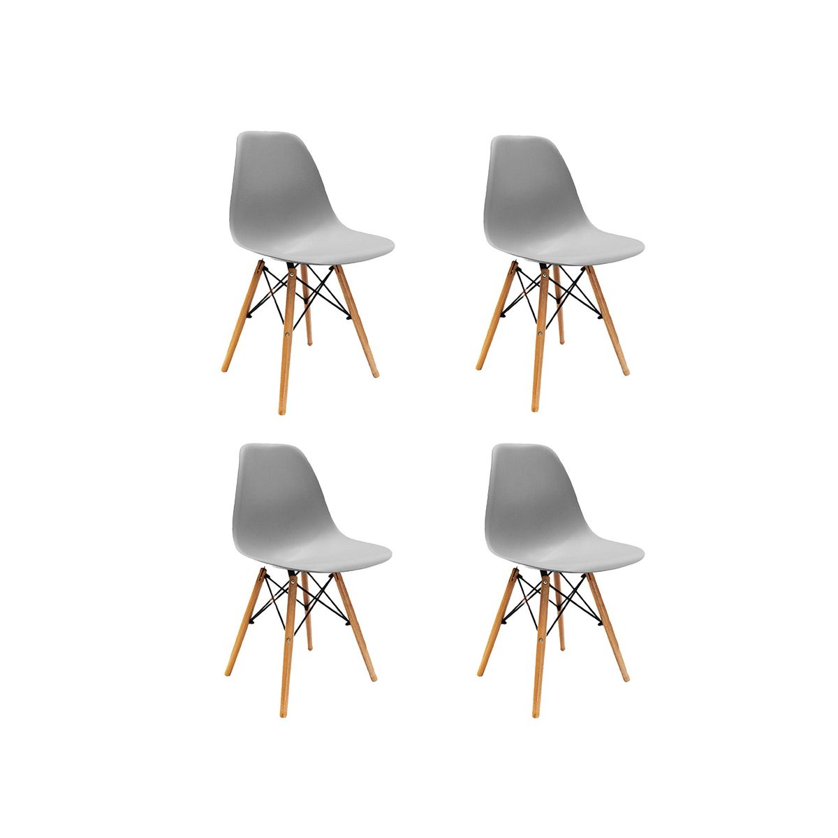 DECO EXPRESS - Pack 4 Sillas Eames Gris