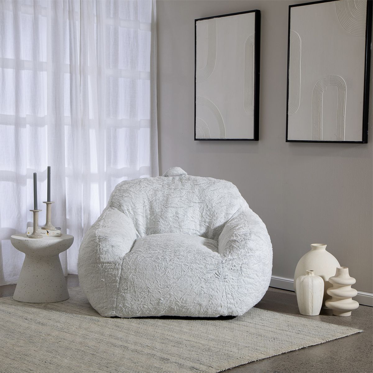 RELAN - Sillón Pouf  Puff Relan Ditto de Sherpa con Relleno
