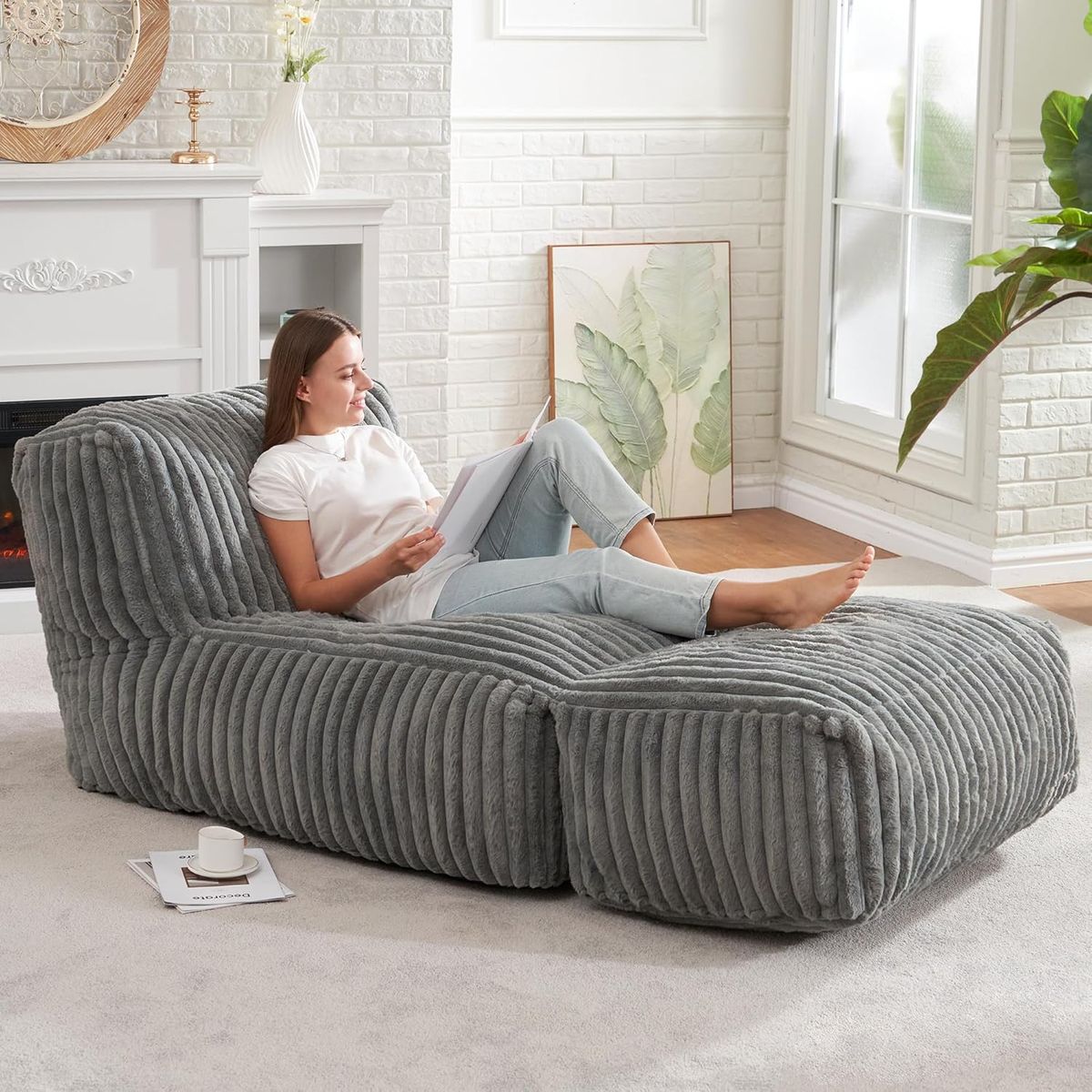 RELAN - Sillón Pouf  Puff Plegable Relan Otto con Apoyapies