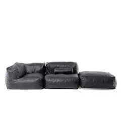 RELAN - Sillón Pouf / Puff Seccional Leather Sofá Simil Cuero