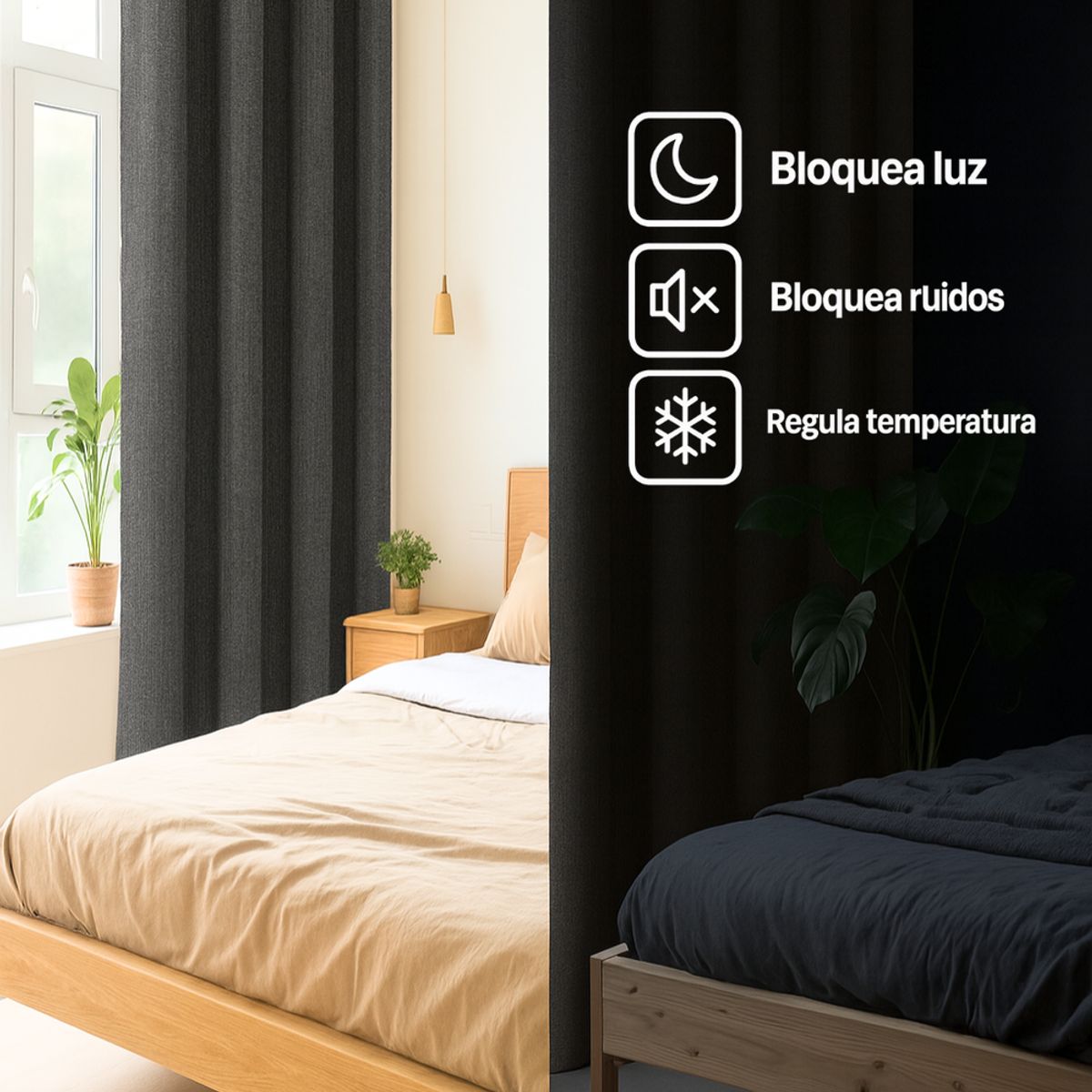 CLEMS CORTINAS - Cortina Jacquard Tradicional 140x225cm Gris Oscuro