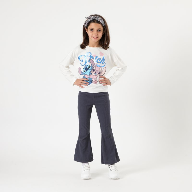 DISNEY - Conjunto Infantil Disney Stitch Polera y Pantalón Niña 4-8 Años