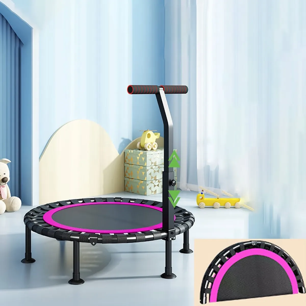BITART - Trampolín con Soporte Plegable 100 cm Accesorios Fitness
