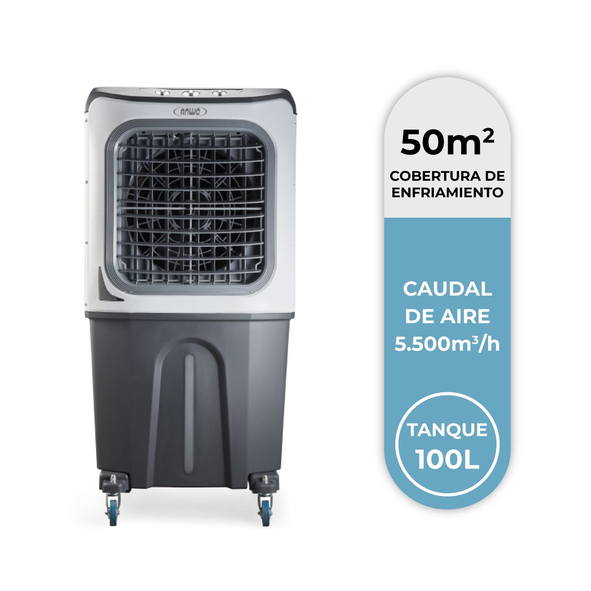 ANWO - Enfriador de Aire Portátil Evaporativo Comercial Anwo 5.500 m3/h EPC55