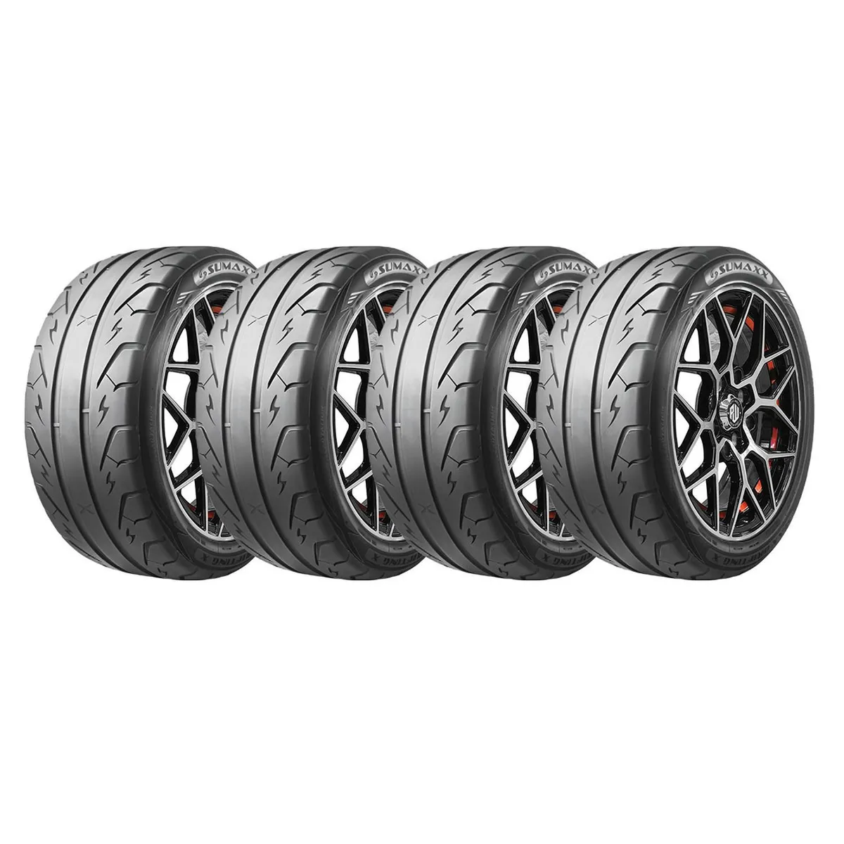 GENERICO - SET X 4 Neumáticos 195/55R15 85V MAX DRIFTING X Sumaxx Race-On TL BLK CHN