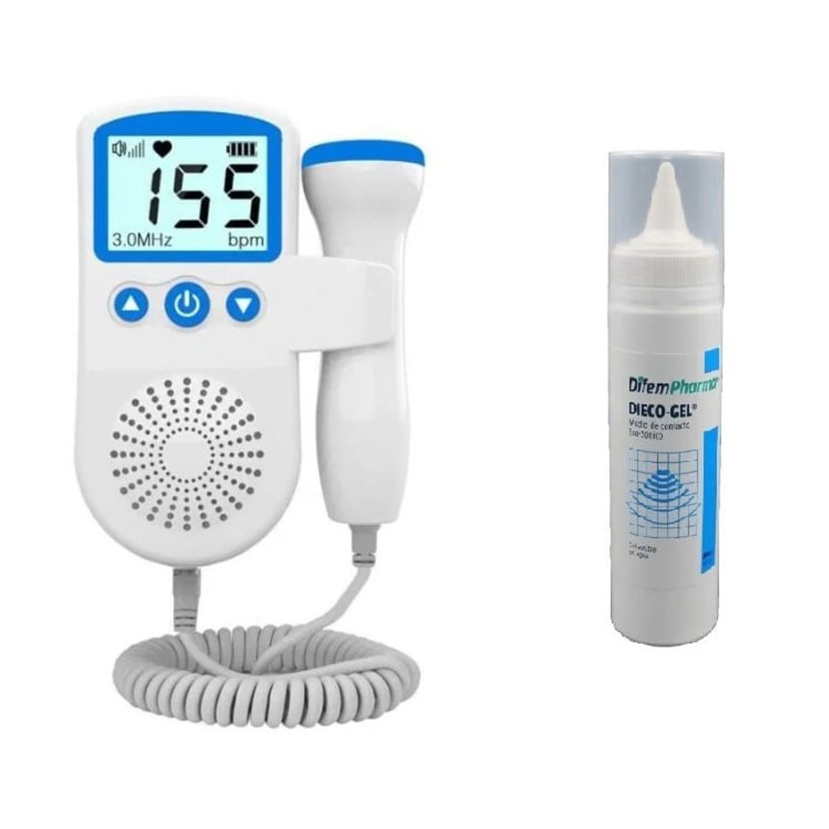 GENERICO - Doppler Monitor Ultrasonido Azul Mas Gel Primeros Latidos