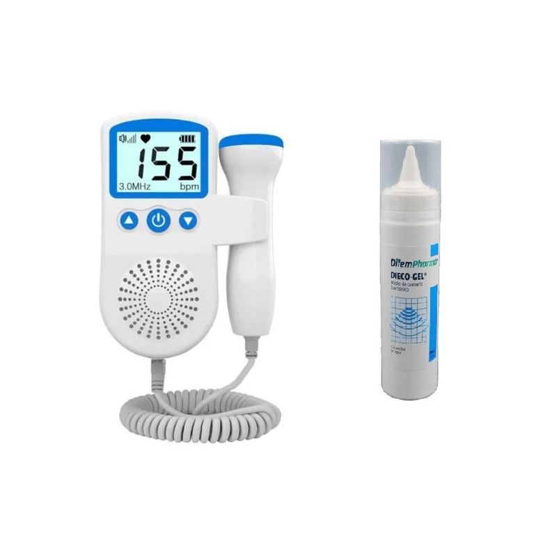 GENERICO - Doppler Monitor Ultrasonido Azul Mas Gel Primeros Latidos