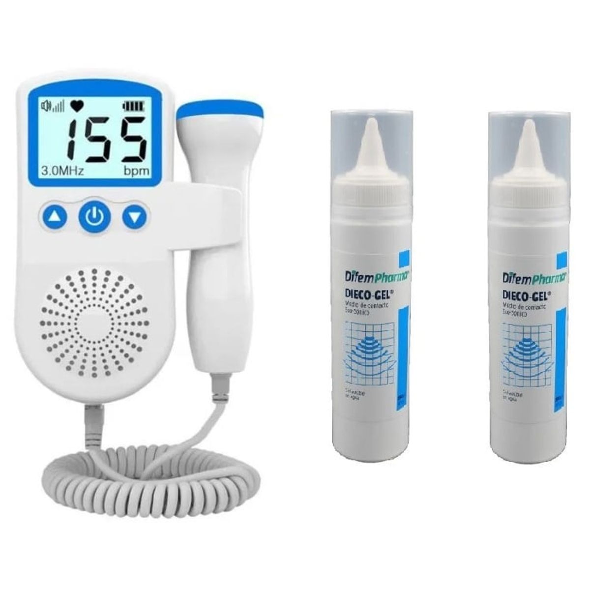 GENERICO - Doppler Monitor Azul Mas 2 Gel Primeros Latidos Ultrasonido