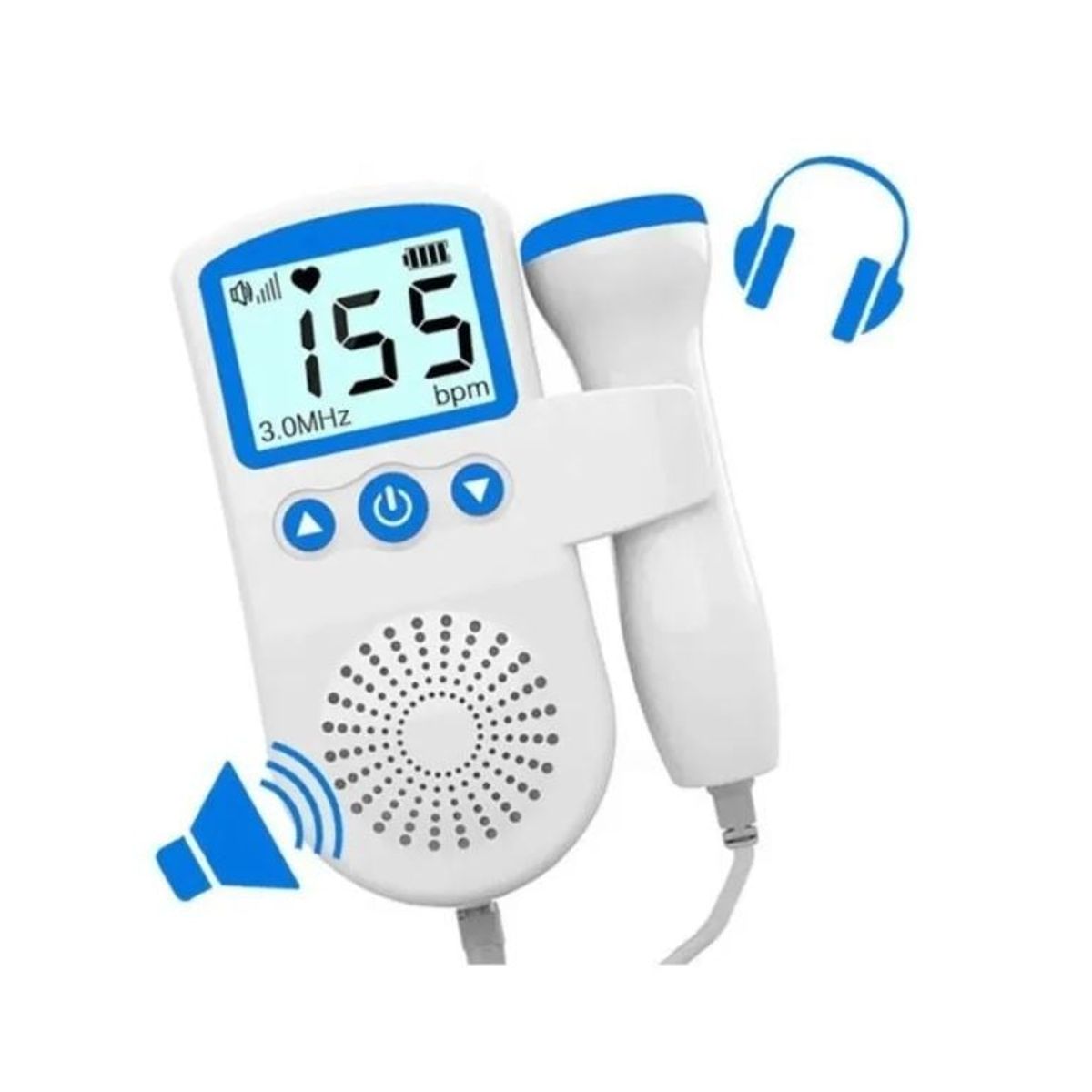 GENERICO - Doppler Monitor Azul Mas 2 Gel Primeros Latidos Ultrasonido