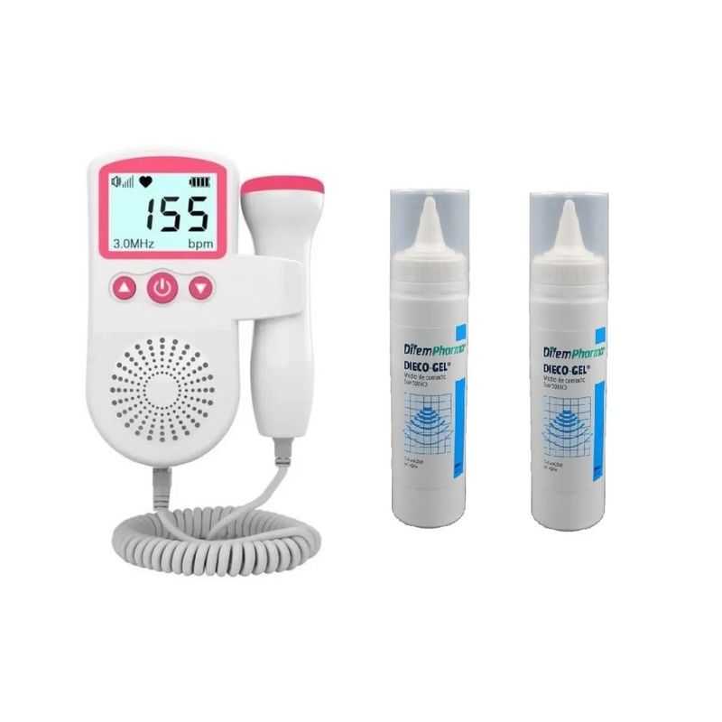 GENERICO - Doppler Monitor  Rosado Mas 2 Gel Primeros Latidos Ultrasonido