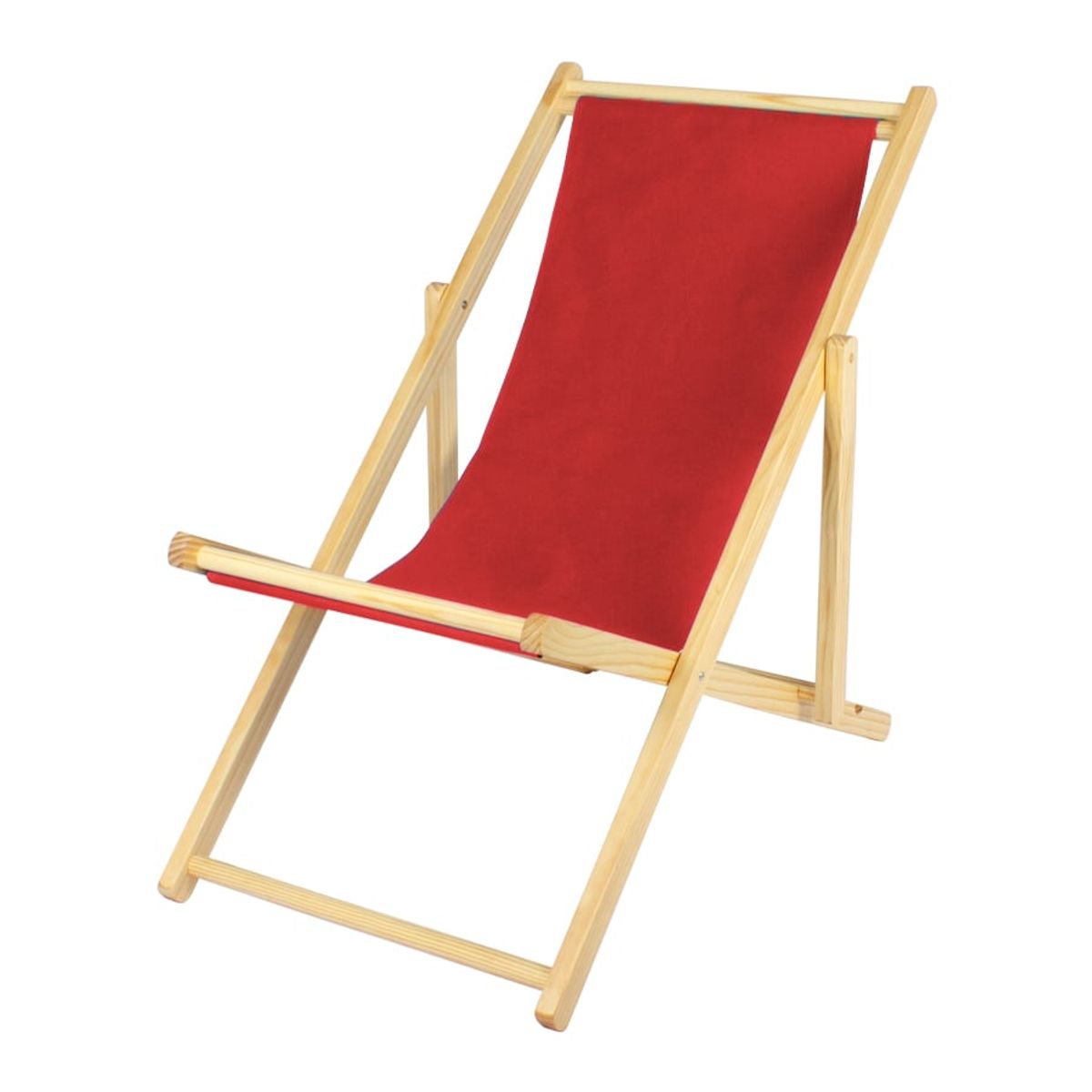 FOLD - Silla Plegable De Playa Reposera De Lona Y Madera Roja