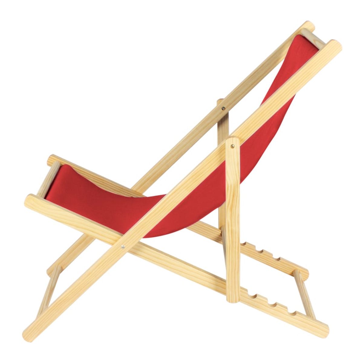FOLD - Silla Plegable De Playa Reposera De Lona Y Madera Roja