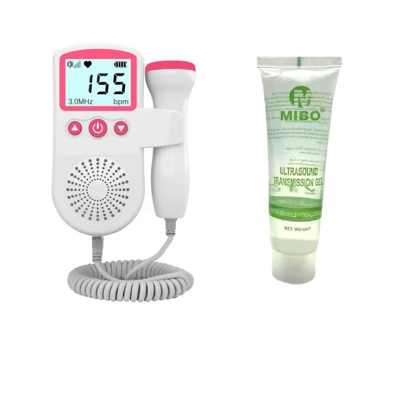 GENERICO - Doppler Monitor Ultrasonido Rosado Mas Gel Ultrasound Primeros Latidos
