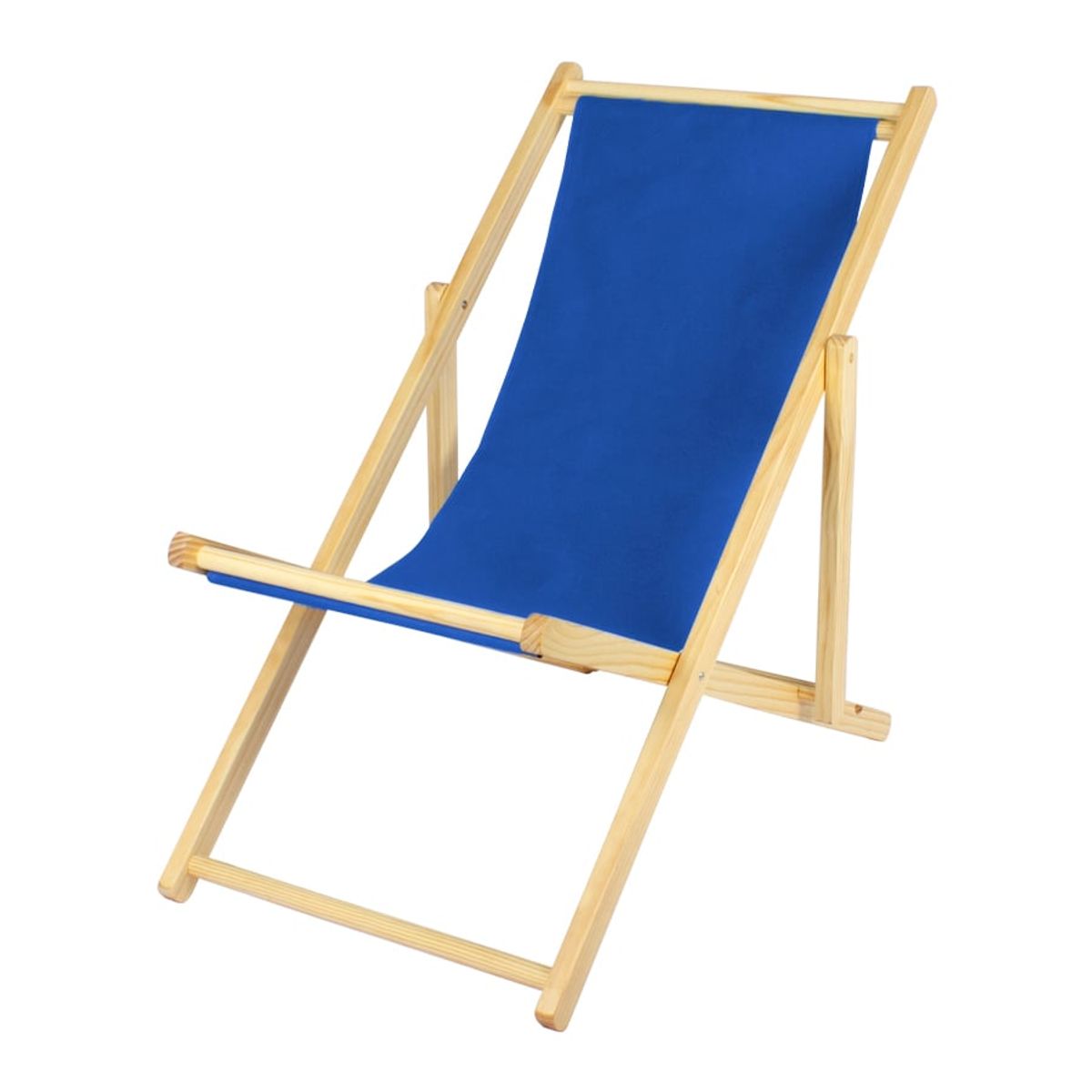 FOLD - Silla Plegable De Playa Reposera De Lona Y Madera Azul
