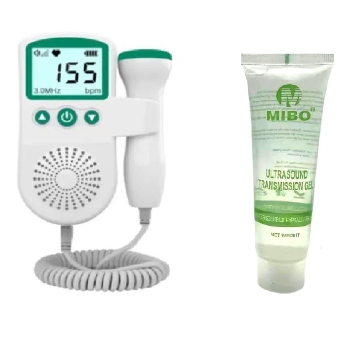 GENERICO - Doppler Monitor Ultrasonido Verde Mas Gel Ultrasound Primeros Latidos
