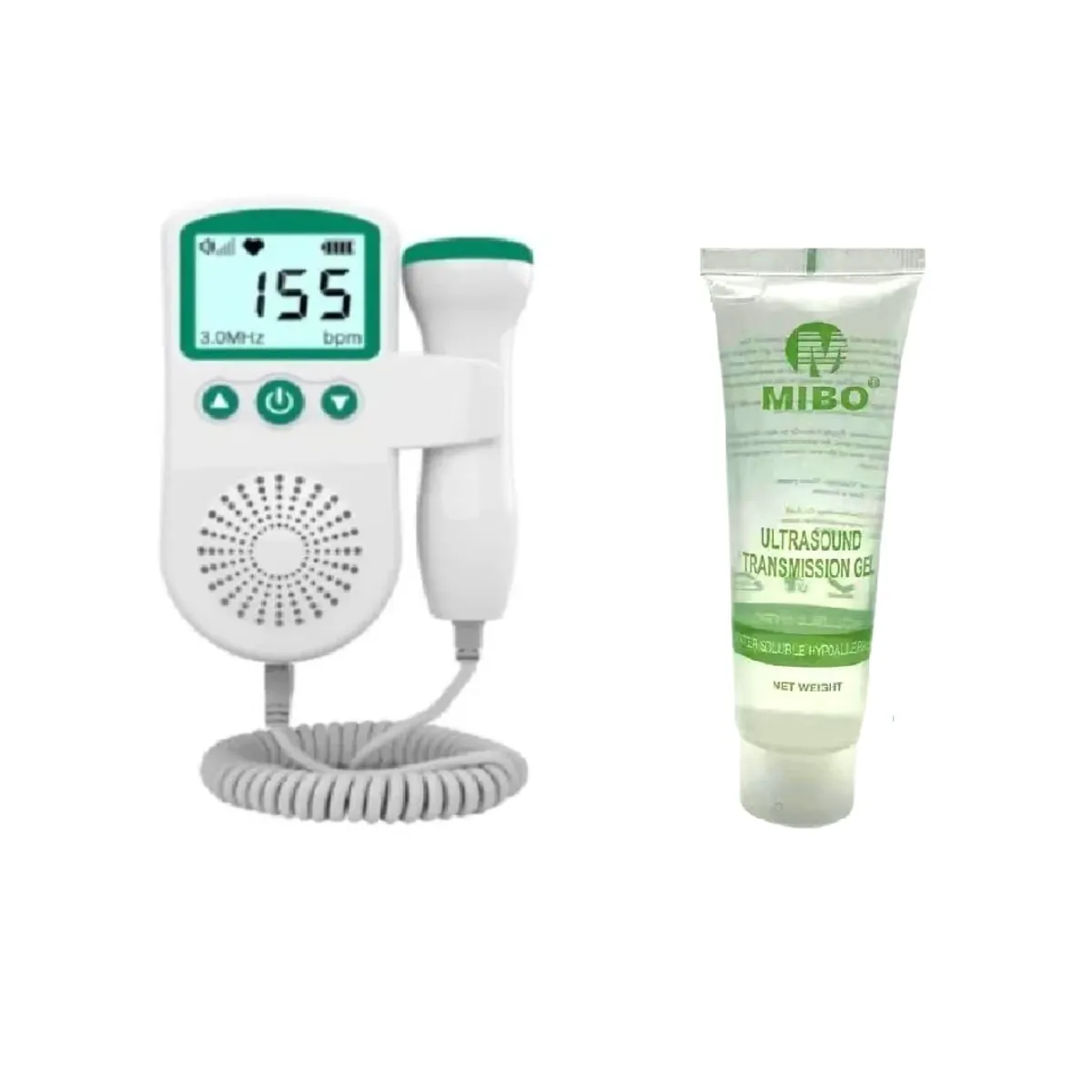 GENERICO - Doppler Monitor Ultrasonido Verde Mas Gel Ultrasound Primeros Latidos