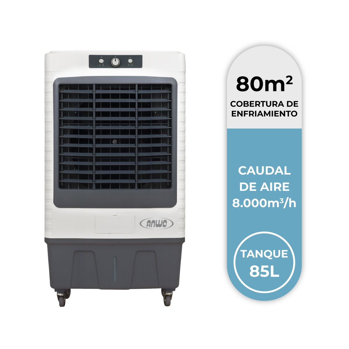 ANWO - Enfriador de Aire Portátil Evaporativo Comercial Anwo 8.000 m3/h EPC80