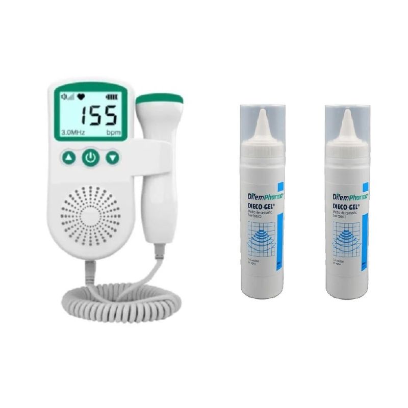 GENERICO - Doppler Monitor Verde Mas 2 Gel Primeros Latidos Ultrasonido