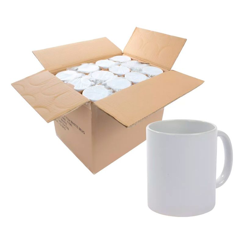 FOLD - Tazón Taza Sublimación Caja 36 Unidades Cerámicas 350cc Blanco