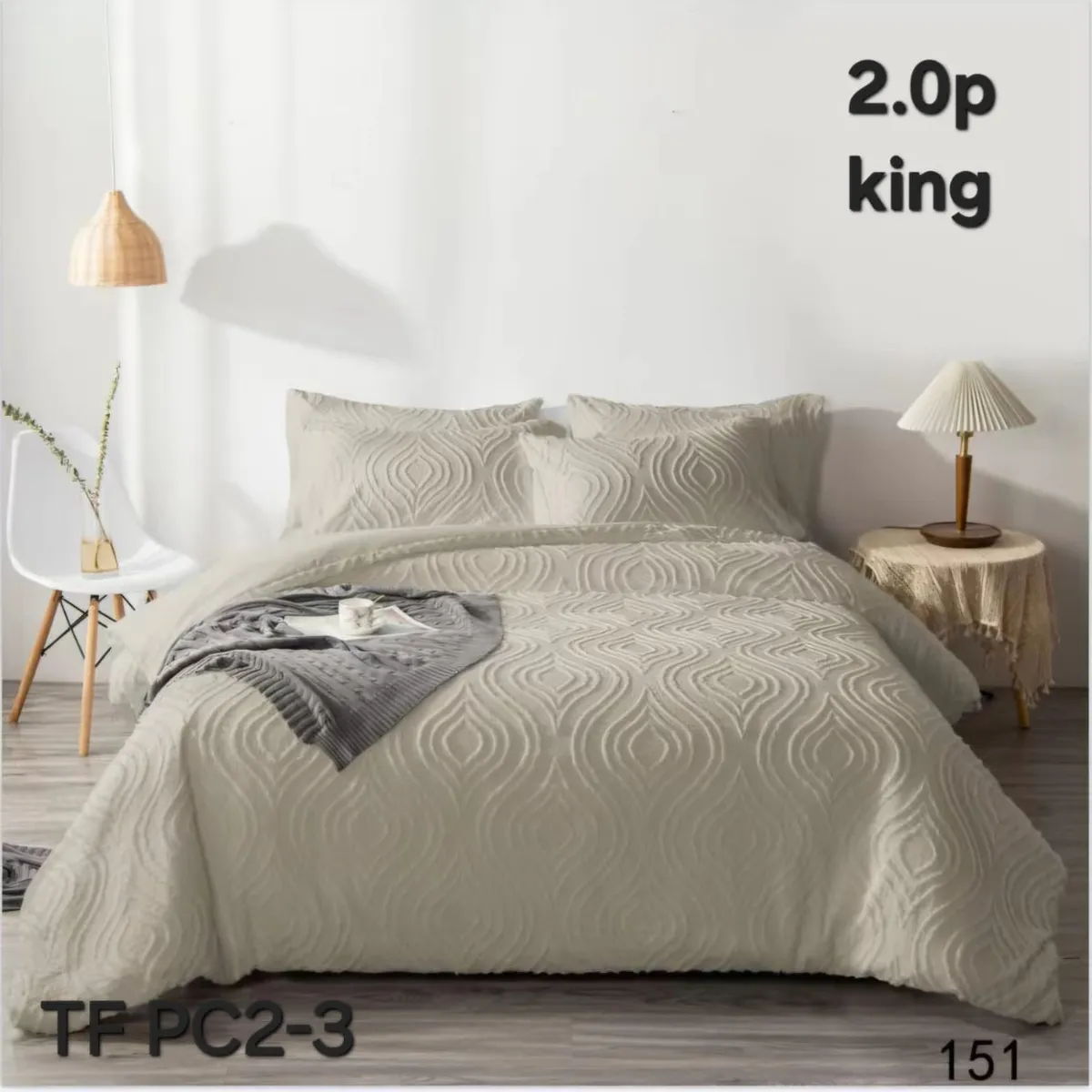 GENERICO - Cobertor de Verano 2 Plazas Plumon Ligero de Algodón Crema