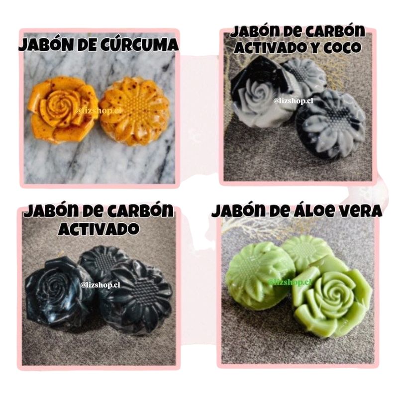 GENERICO - JABON DE CURCUMA CARBON ACTIVO ALOE VERA CON VITAMINA E