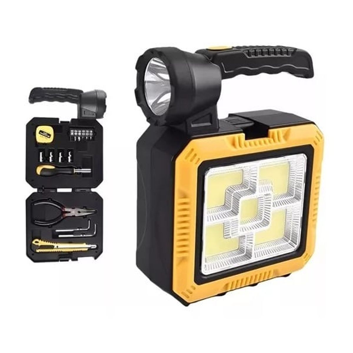 GENERICO - Linterna Frontal Lámpara Solar Power Bank Kit Herramientas