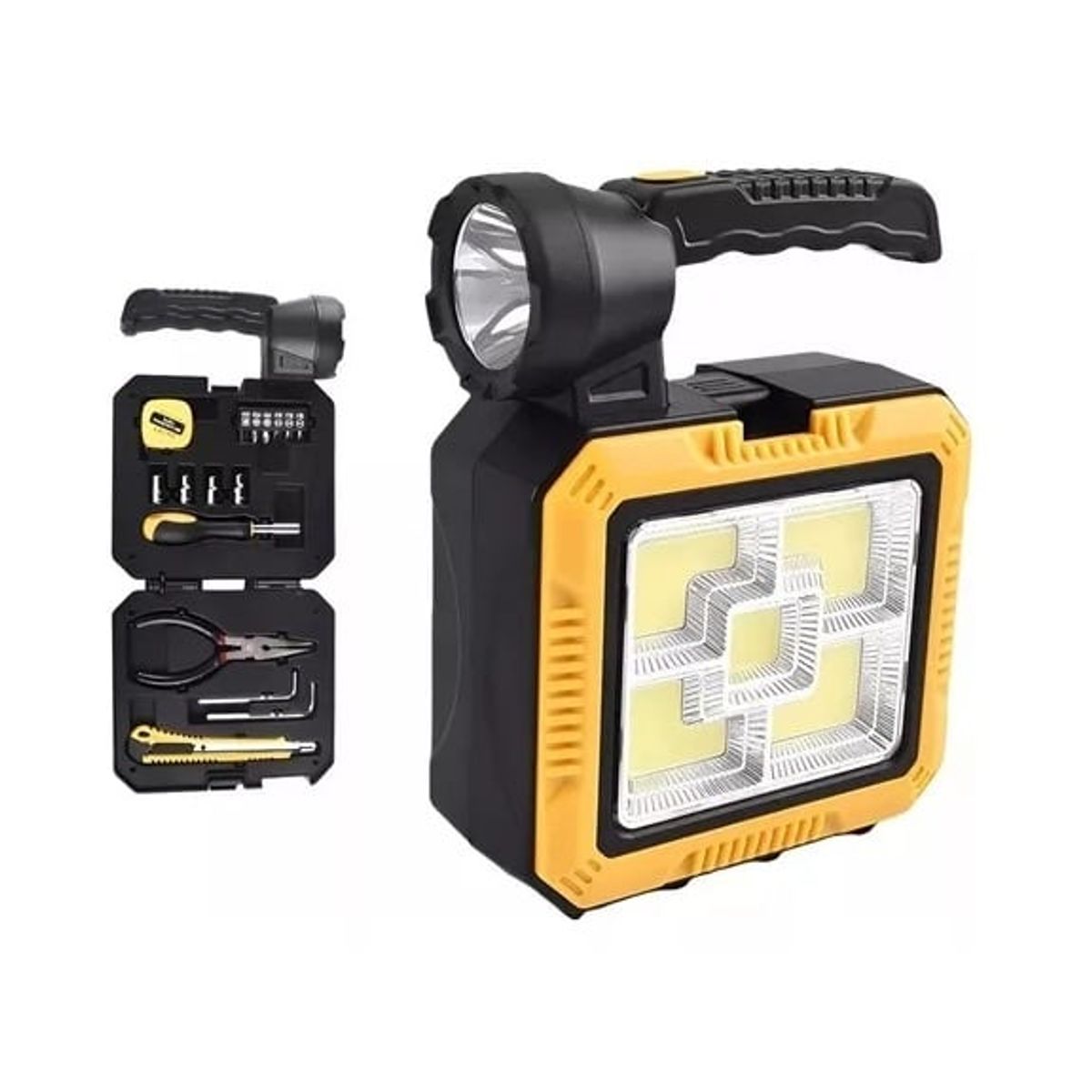 GENERICO - Linterna Frontal Lámpara Solar Power Bank Kit Herramientas