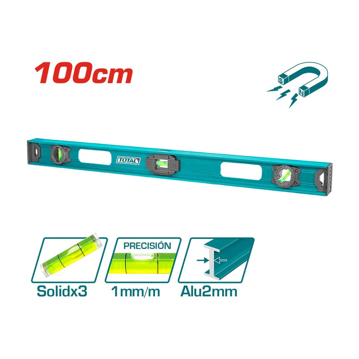 TOTAL TOOLS - Nivel Burbuja 100 cm Total