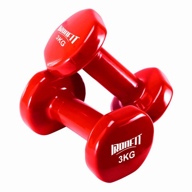 CITYSHOP - Par Mancuernas Neopreno Ironfit 3 Kg C/u Color Rojo