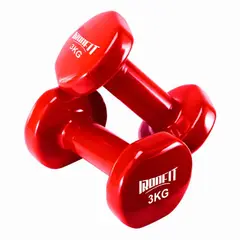 CITYSHOP - Par Mancuernas Neopreno Ironfit 3 Kg C/u Color Rojo