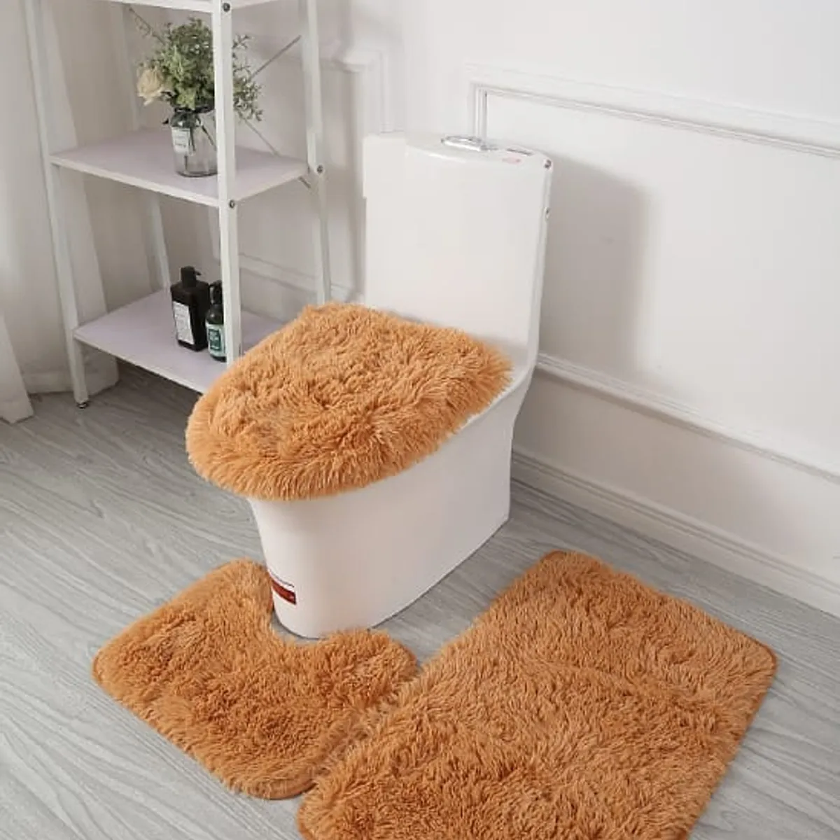 GENERICO - set de baño peludos  3 piezas
