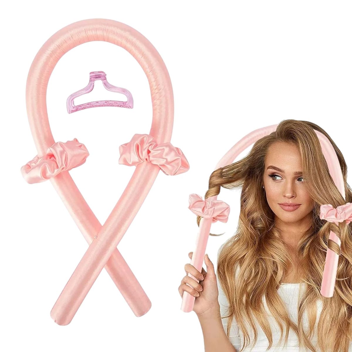 GENERICO - Ondulador Rizador De Pelo Sin Calor ROSA