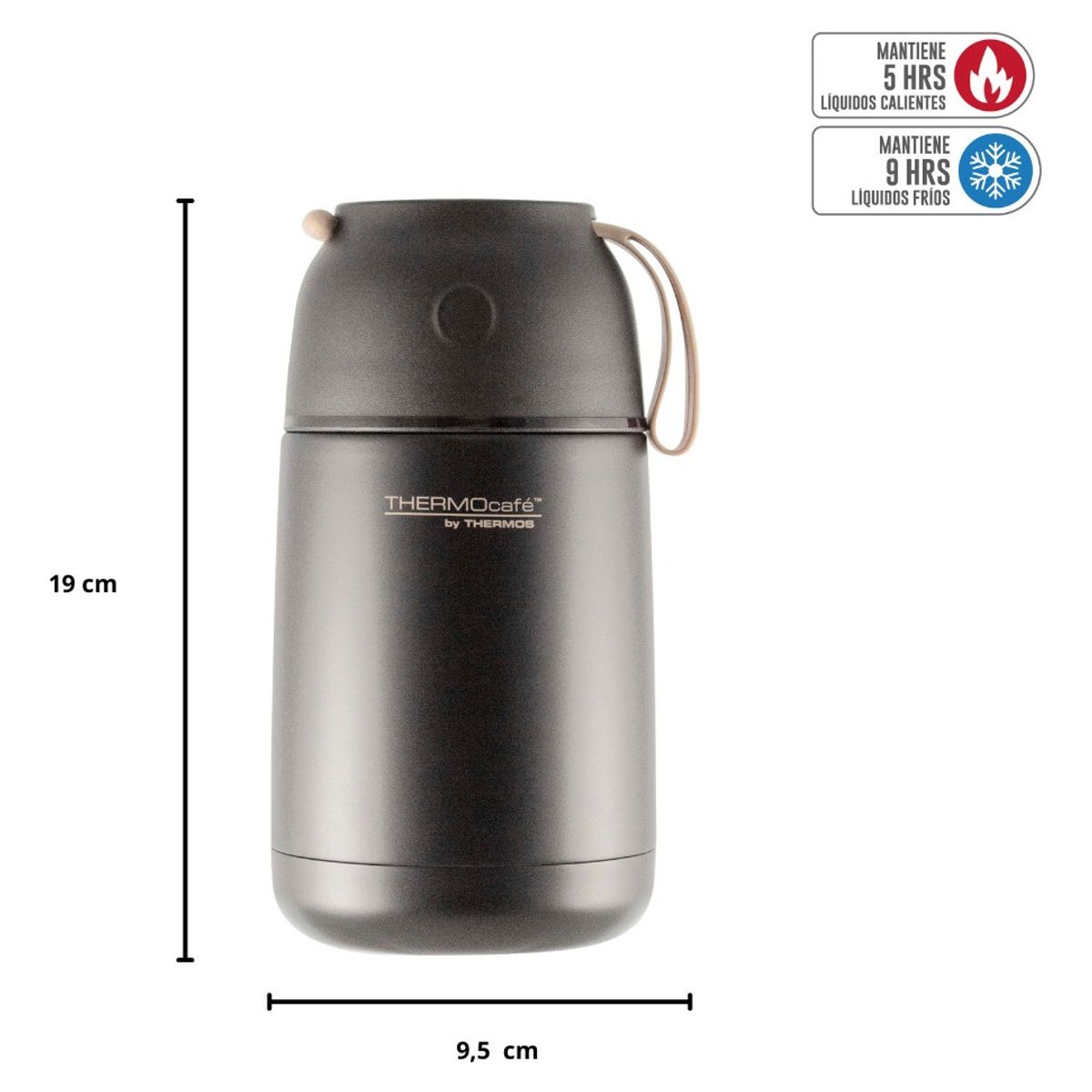 THERMOS - TERMO COMIDA ACERO 680ML COLOR NEGRO