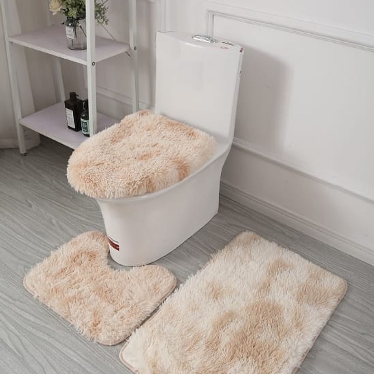 GENERICO - set de baño peludos  3 piezas