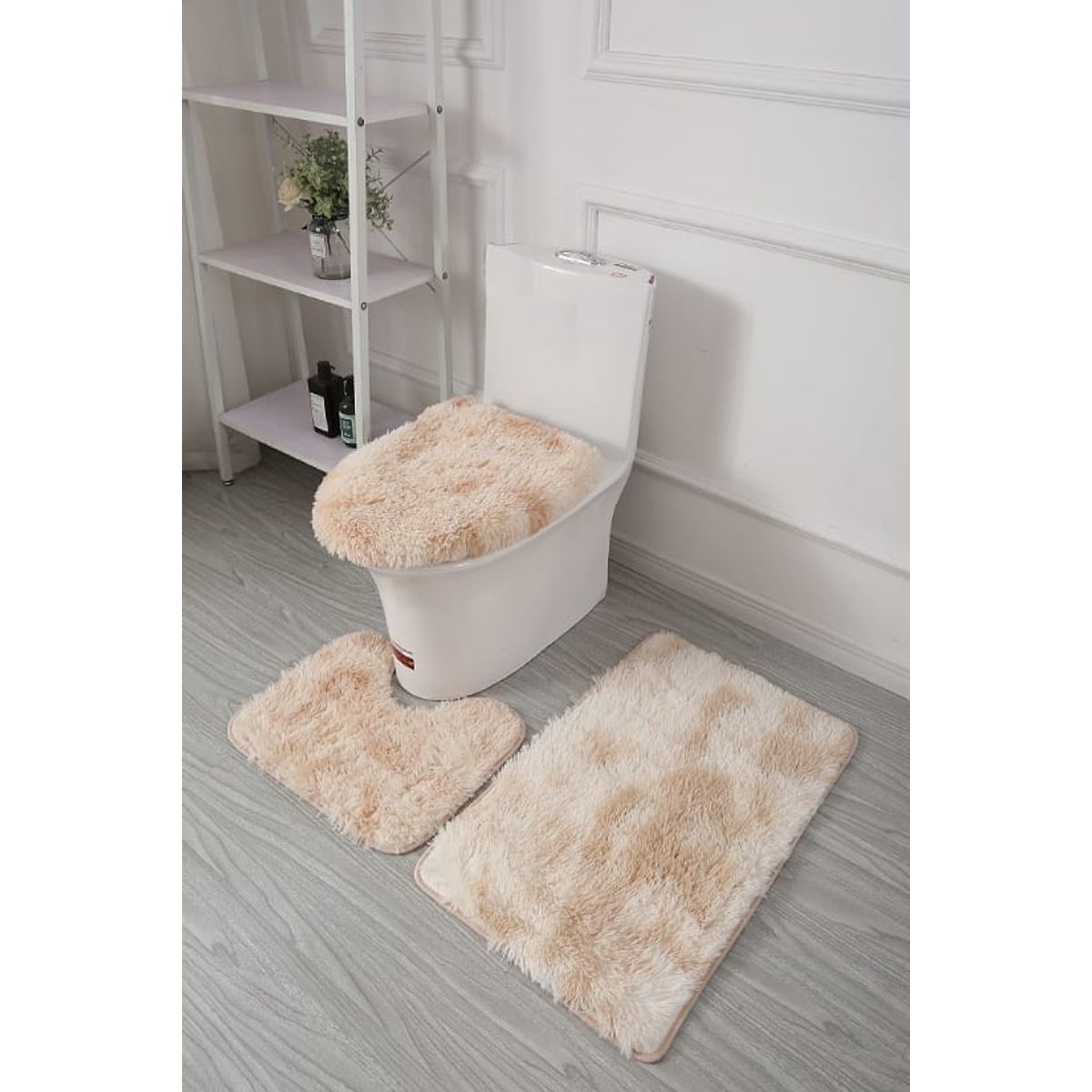 GENERICO - set de baño peludos  3 piezas