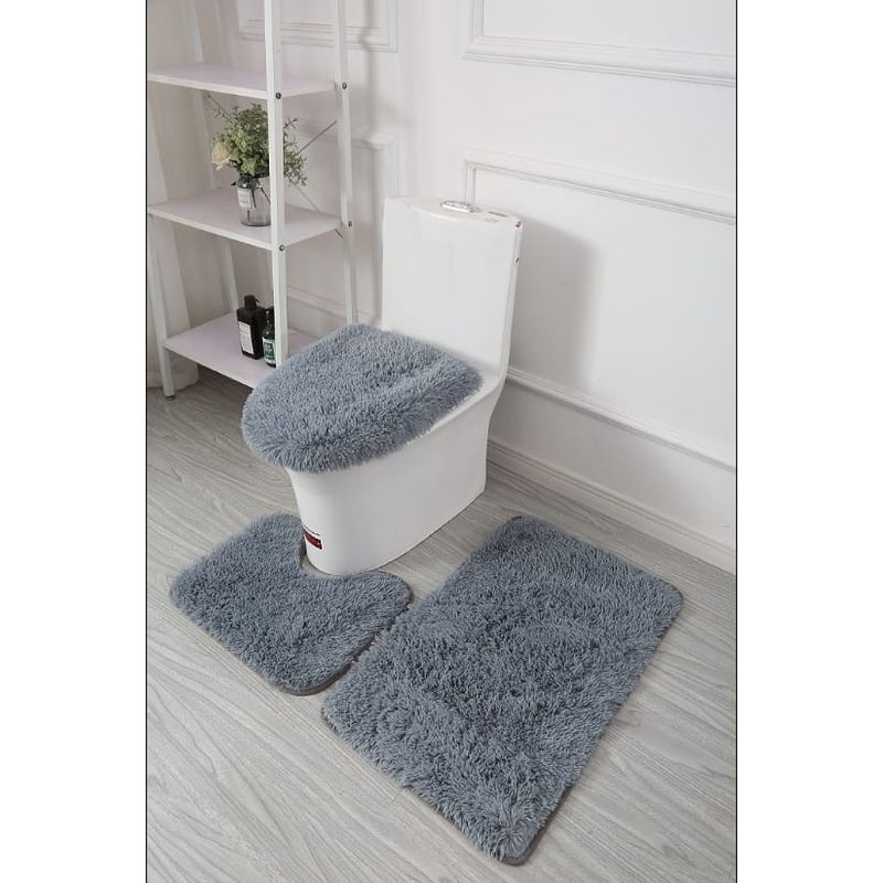 GENERICO - set de baño peludos  3 piezas