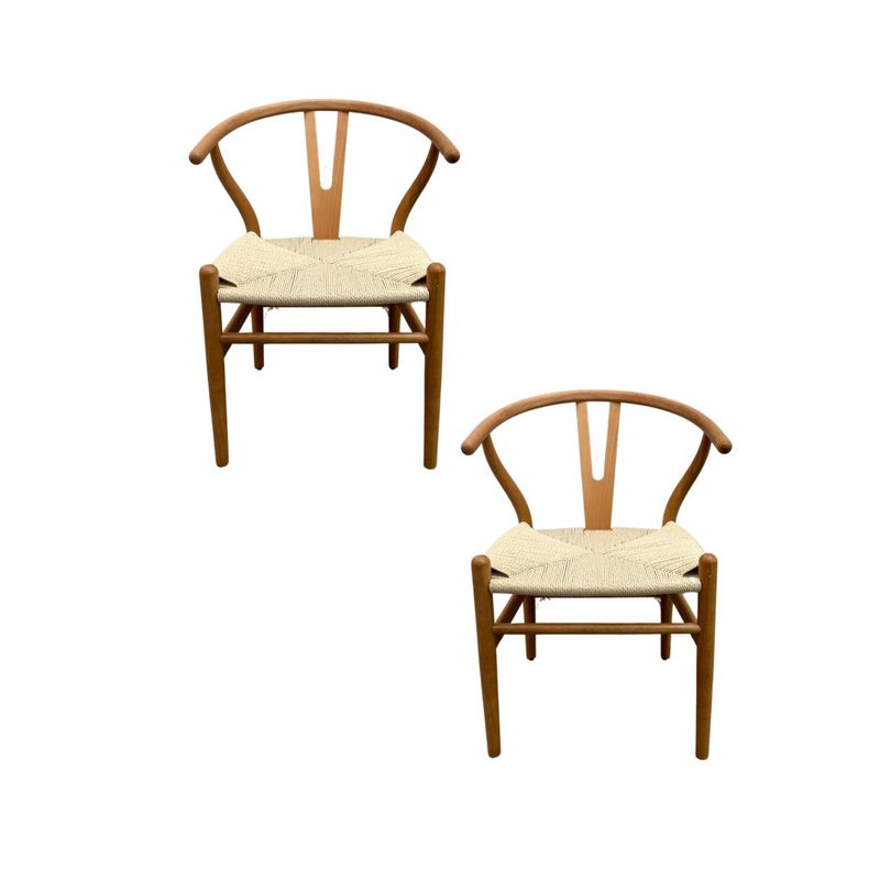 GENERICO - Pack 2 Sillas Wishbone Madera