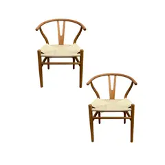 GENERICO - Pack 2 Sillas Wishbone Madera